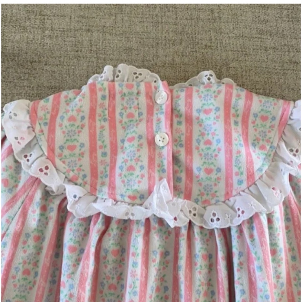 🪞 lanz pink heart printed long sleeve pajama nightgown dress kids girls size 3T - Picture 3 of 5